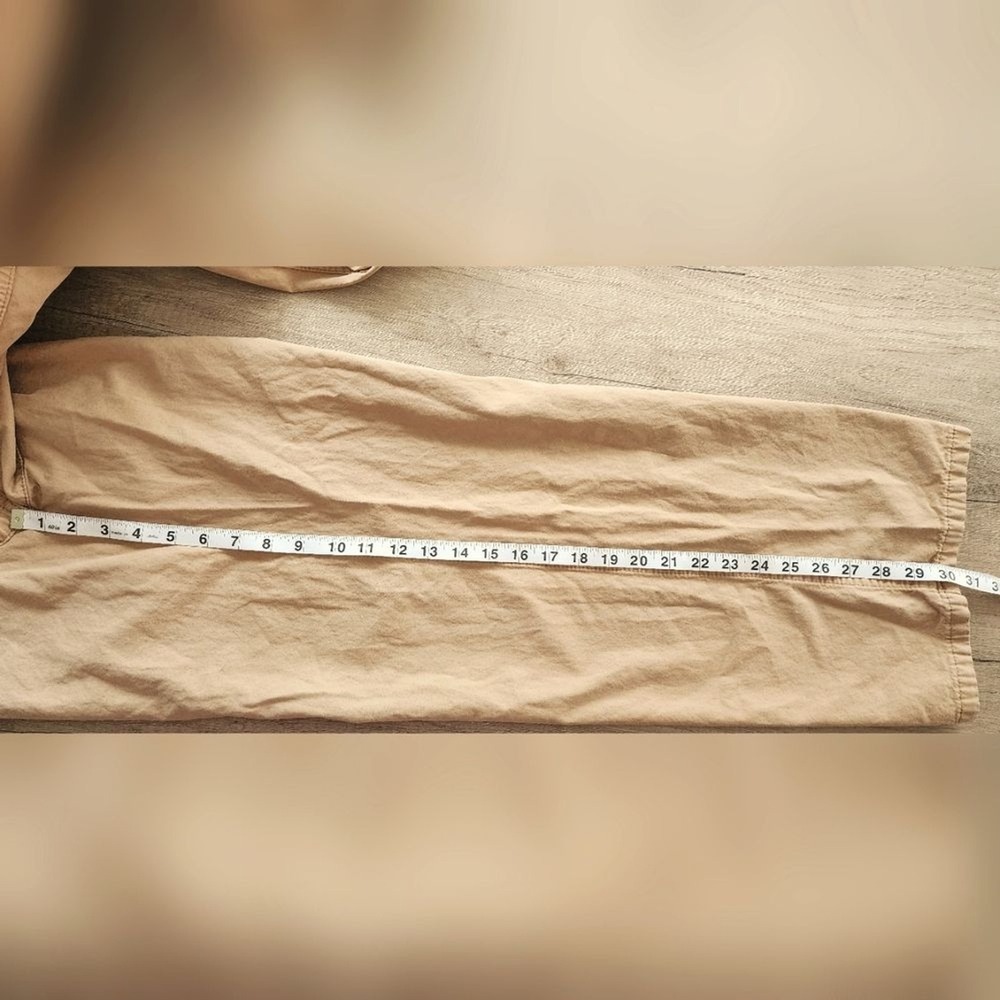 ASOS DESIGN Sand Beige Cotton Wide Leg Cargo‎ Pants Size US 8 Utility Trousers - Picture 8 of 9